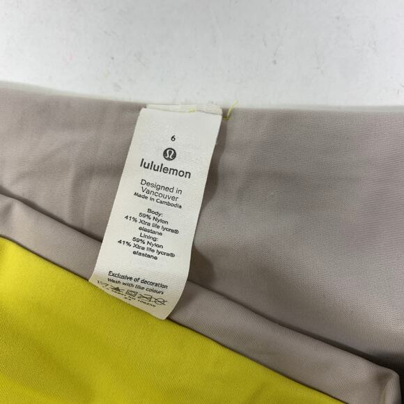 Lululemon Deep Sea High Waisted Skimpy Swim Bottom Sz 6 Soleil Yellow Green - Picture 4 of 5
